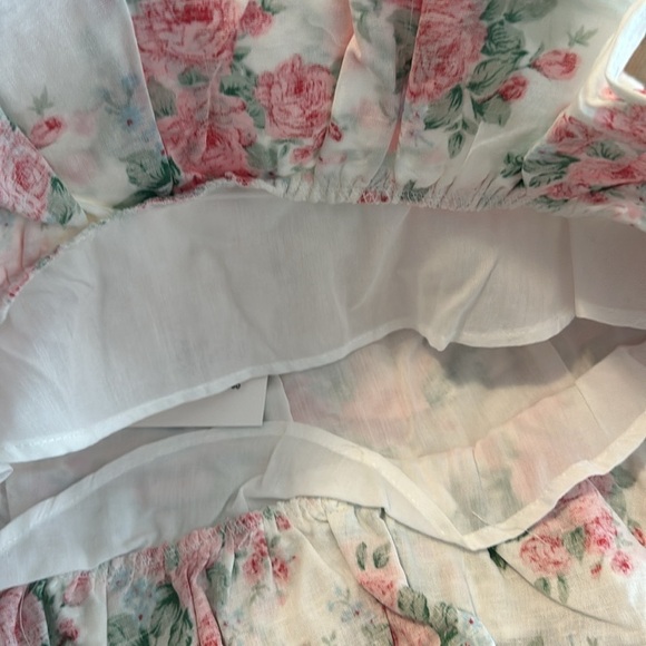 Endless Rose Revolve Linen Ruched Draped Ruffle Hem Mini Skirt - Picture 15 of 16